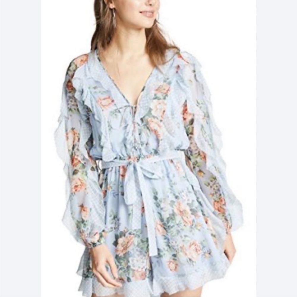 Zimmermann Silk Floral Ruffle Romper – Size 0